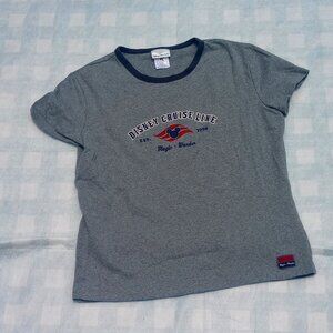 Vintage Disney Cruise Line Embroidered Micky Mouse Tee-Shirt 1998 Womans XL